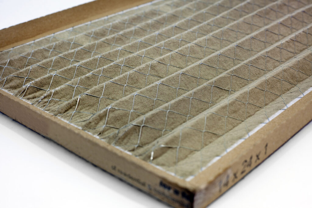 A dirty home air conditioner filter